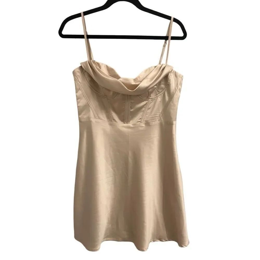 Princess Polly Champagne Cocktail Dress 8 runs small coquette lingerie chic